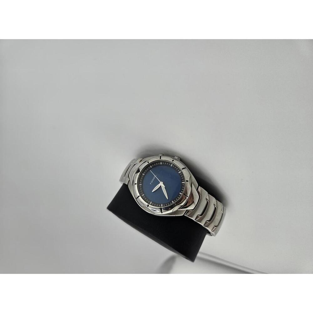 Fossil Stainless Steel Wristwatch with Blue Dial